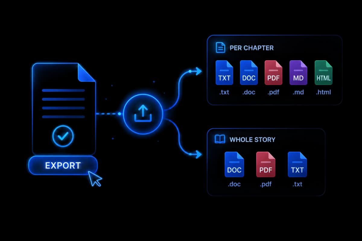 Exporting a story and its chapters from AuthorFlows